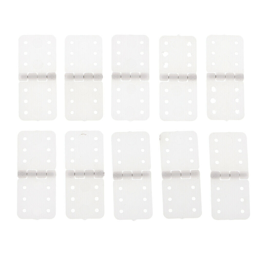 20x White Flat Plastic RC Plane Hinges Airplane Accessory High Quality
