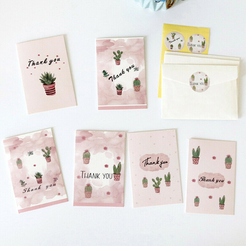 6Set Plant Thank you Cards Wedding Party Invitation Greeting Cards with E.l8