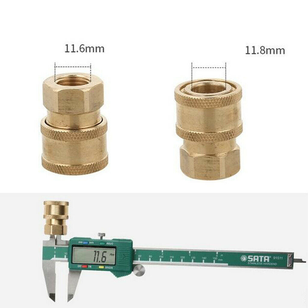 Set of 2 Hose Quick Adaptor Heavy Duty Durable 1/4in for Pressure Washer