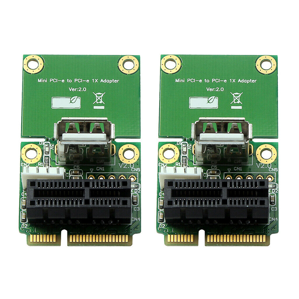 2x Mini PCIe To PCI 1X Slot Riser Card Expansion Support Full/Half Size