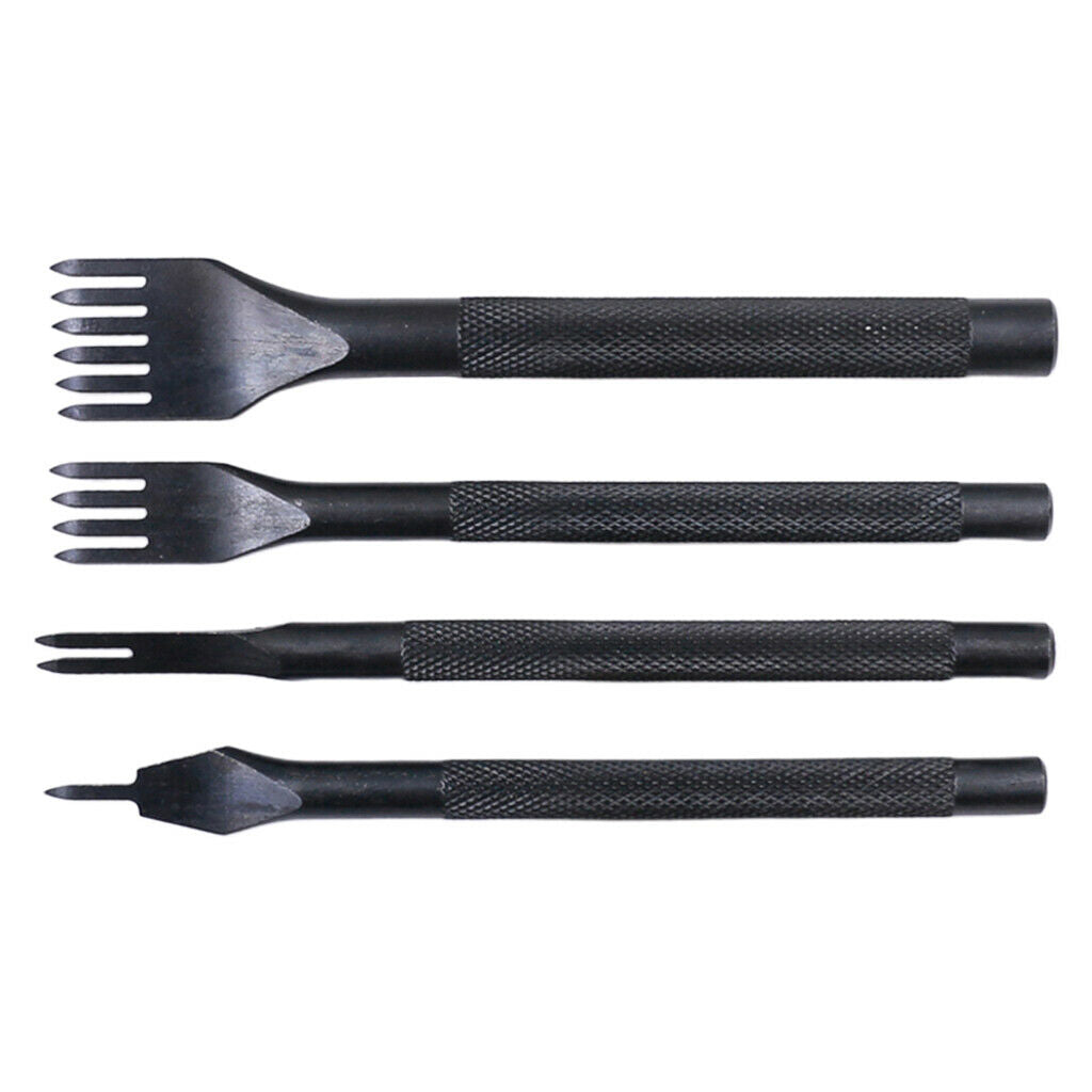 4pcs 3mm Pricking Leather Punching Stitching Punch Tool Set 1+2+4+6 Prong