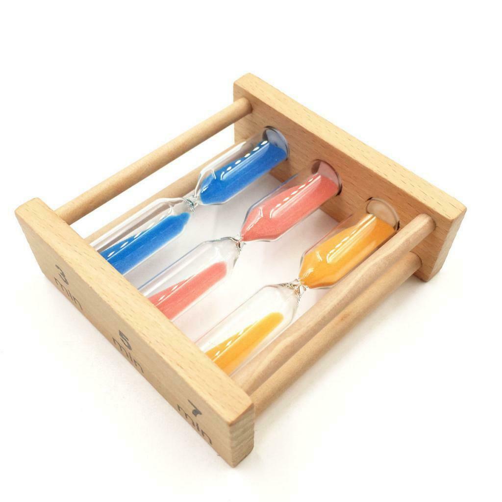3-in-1 Wooden Sand Clock Timer Sandglass Timer for Games Brushing Timer