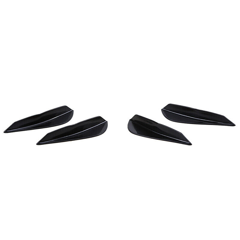 4PCS Universal Glossy Black Rubber Front Bumper Splitter Fins Lip Canard