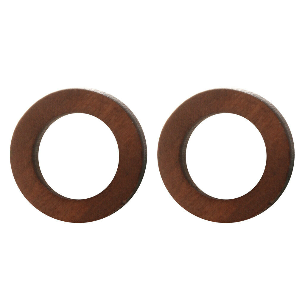 Wood Stud Earrings Geometry Hollow Round Circle Mix Color Fashion Women - Brown