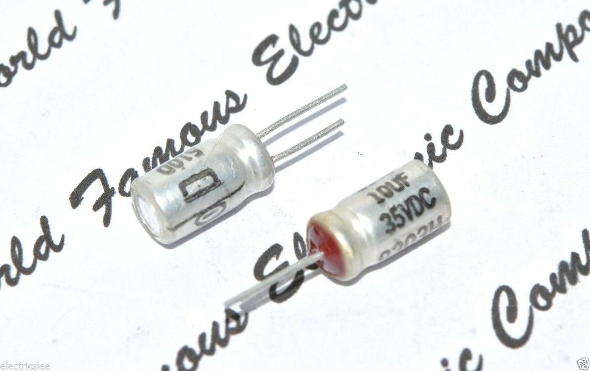 10pcs - SPRAGUE 510D 10uF (10uF) 35V  Radial Electrolytic Capacitor - NOS 6x12mm