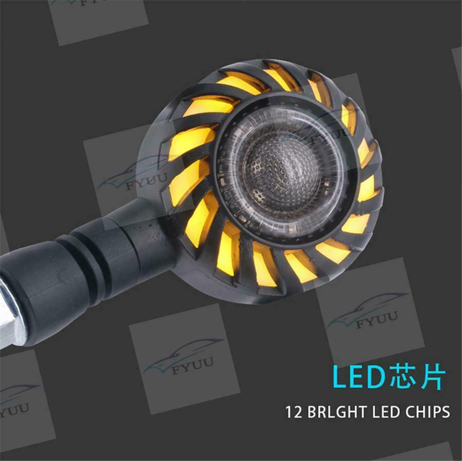 4x Motorcycle LED Flowing Rotating Indicator Flasher Lamp DRL Braking Tail Light