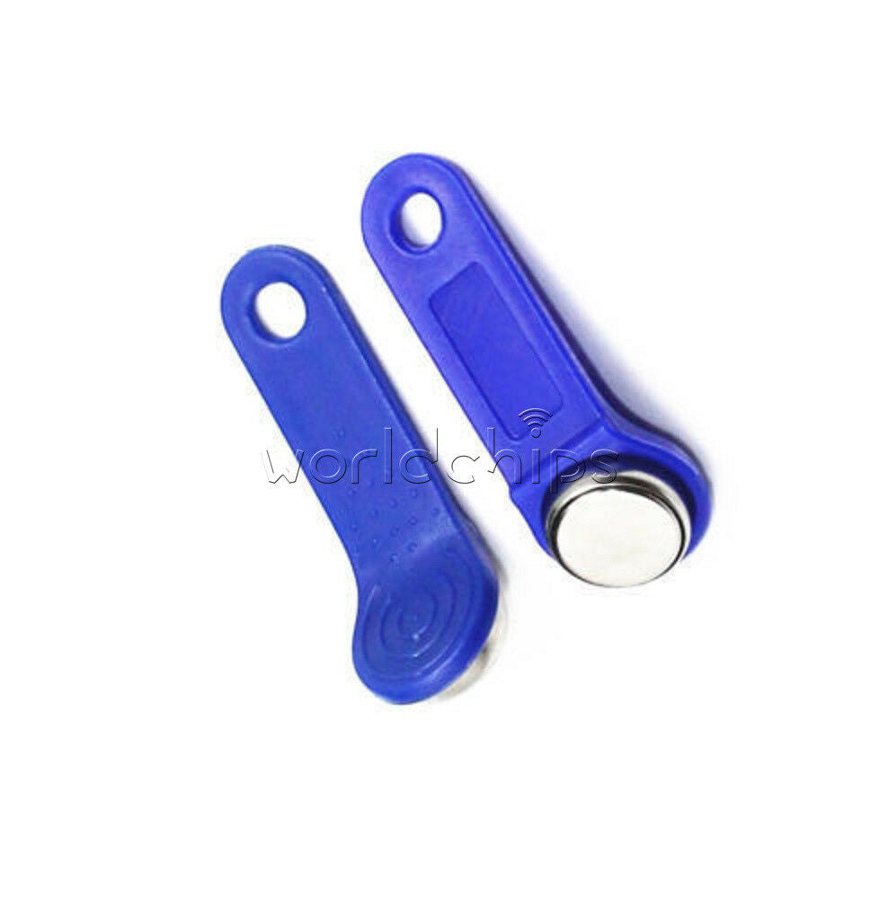 10PCS DS1990A-F5 TM Card iButton Tag with wall-mounted holder Blue M97 Top