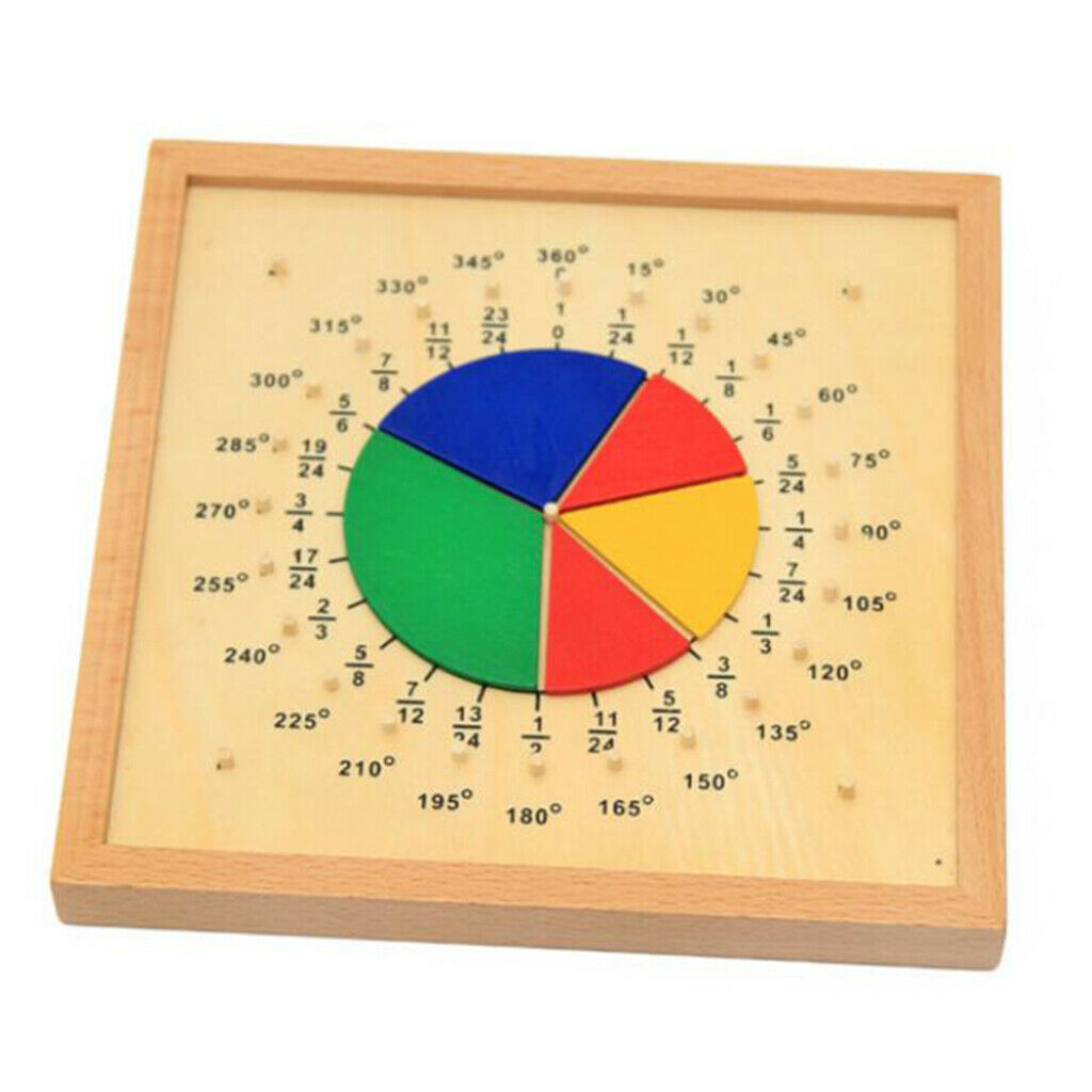 Montessori Math Faction Angle Board With Protractor Accessories Kids