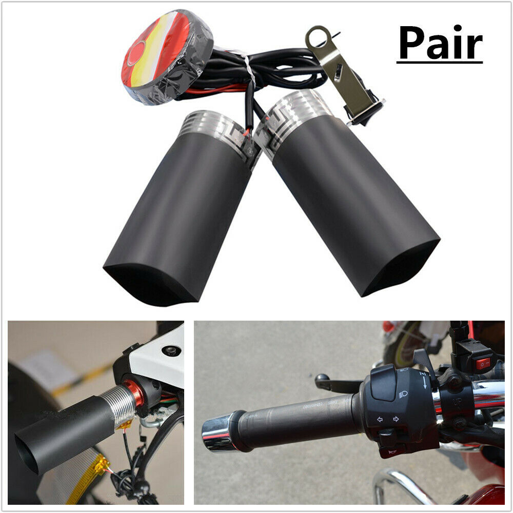 12V Motorcycle Quick Heated Hand Grip Pads Handlebar Warm W/ Adhesive Tap Black