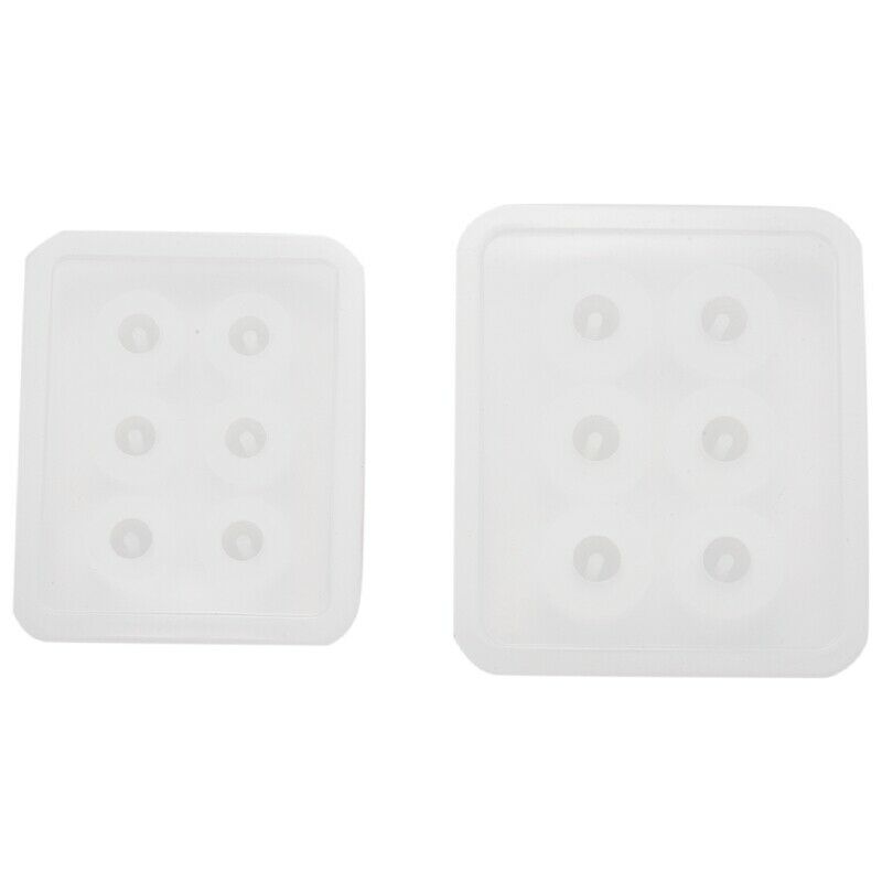 2pcs Sphere Ball Silicone Bead Molds with Holes Round Epoxy for Jewelry,PolymeX3