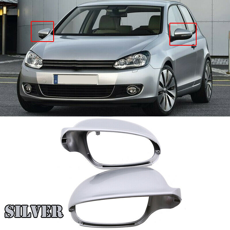 2x Door Rear View Mirror Cover Cap Trim Fit for VW Golf/R32/GTI/Rabbit 2006-2009