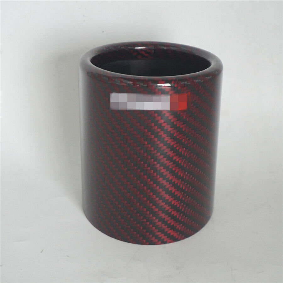 3.5in Car Red Carbon Fiber Exhaust Muffler Tip Stainless Steel Fit for Most Cars