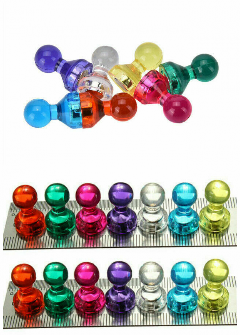 14 Strong Fridge Magnets, Large Magnetic Push Pins for Glass Memo Board