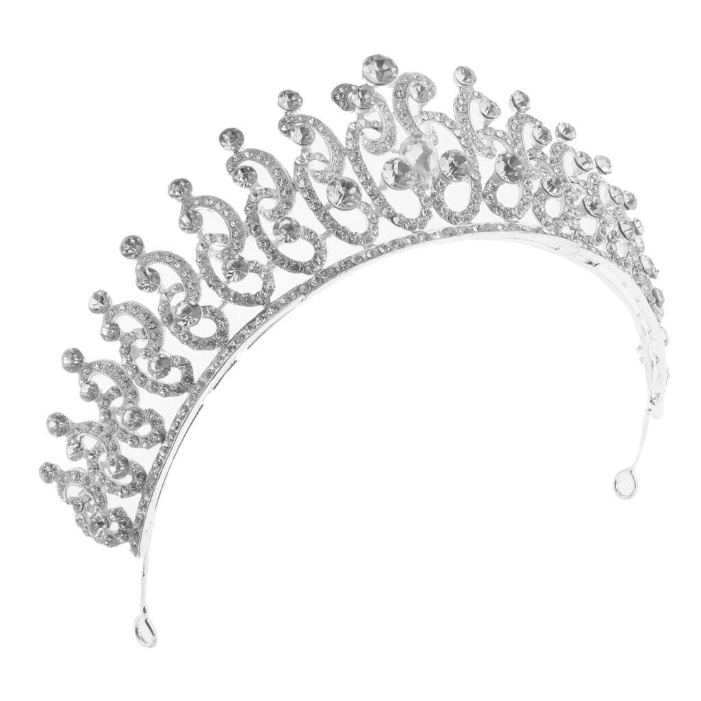 Fashion Tassel Bridal Tiaras Crystal Hairpin Sliver Princess Crown Hair Hoop