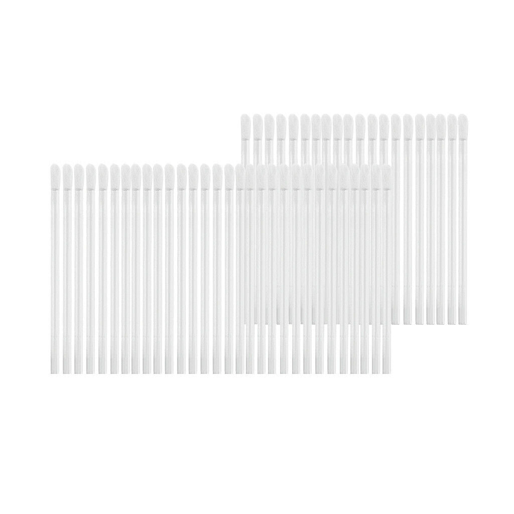 100 Pack Disposable Angled Lipstick Lip Tint Brushes Cosmetic Tools Kit