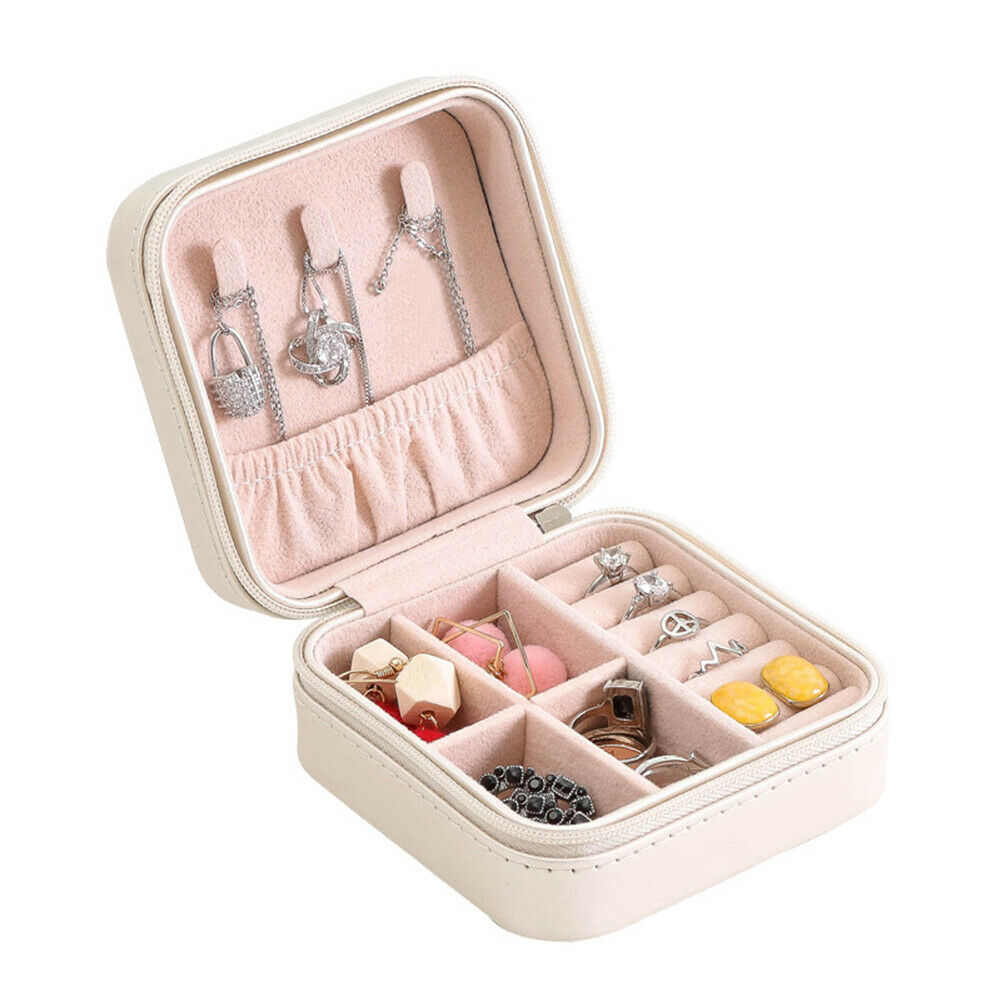 Leather Box Organizer Portable Travel Jewellery Case Ornament Case Storage HN US