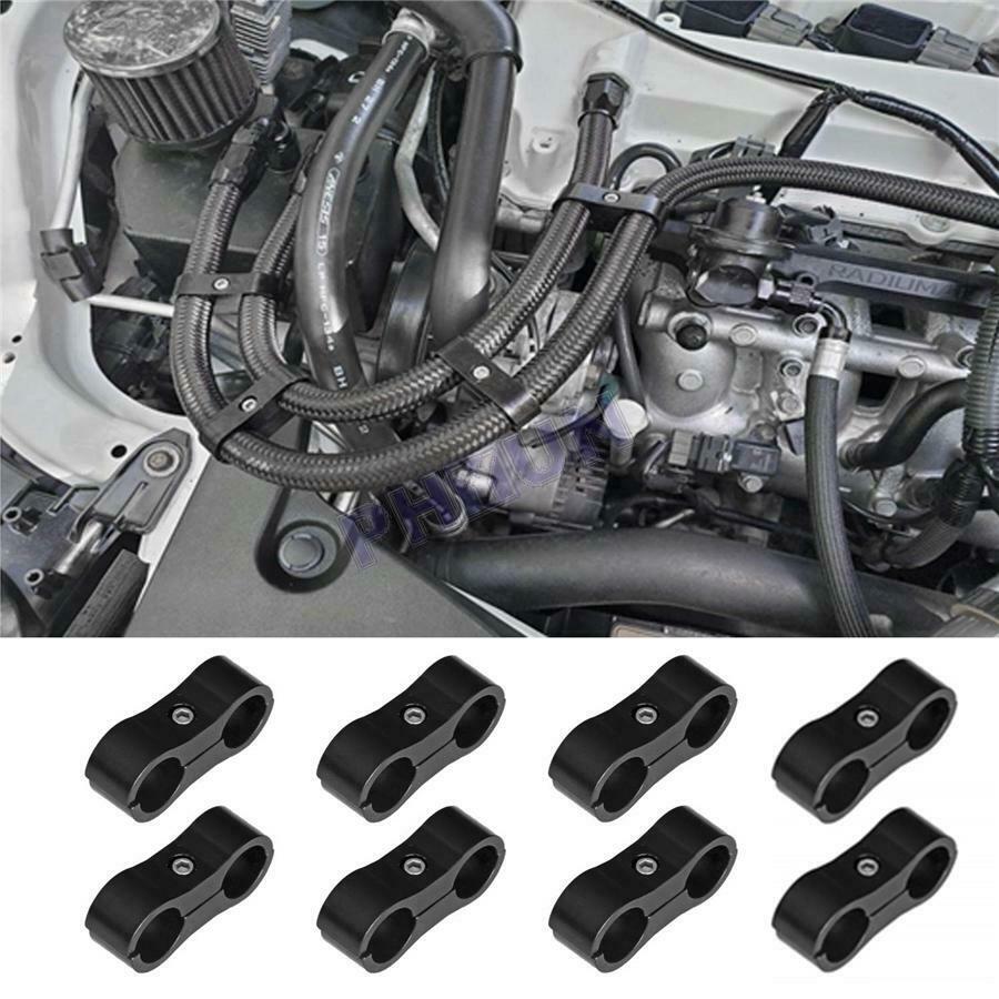 8Pcs AN-4 AN4 11MM 12MM Braided Hose Separator Clamp Fitting Adapter Bracket