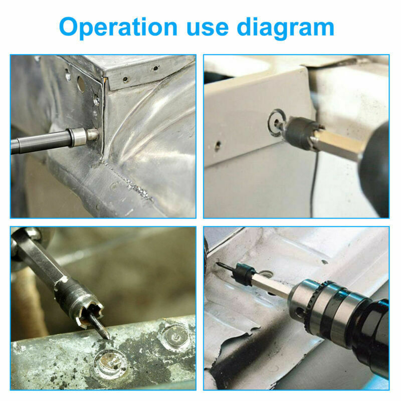 13Pcs Double Side Rotary High Speed Steel Spot Weld Cutter Hexagon Shank Remover