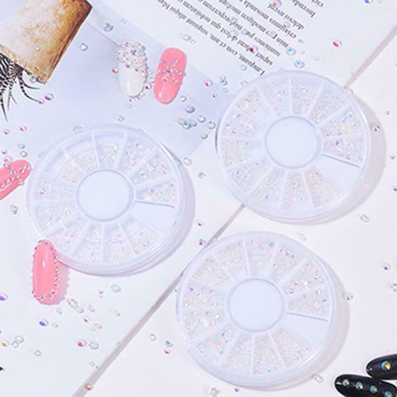 Nail Diamond DIY Glass Sand Rhinestones Beads Iridescent Crystals Long Lasting