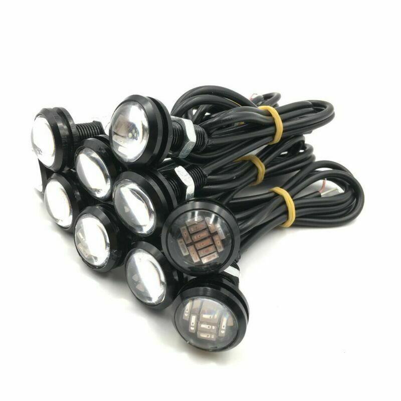 10X Eagle Eye 12 LED Car Daytime Running DRL Backup Reverse Light 23mm 4014 SMD