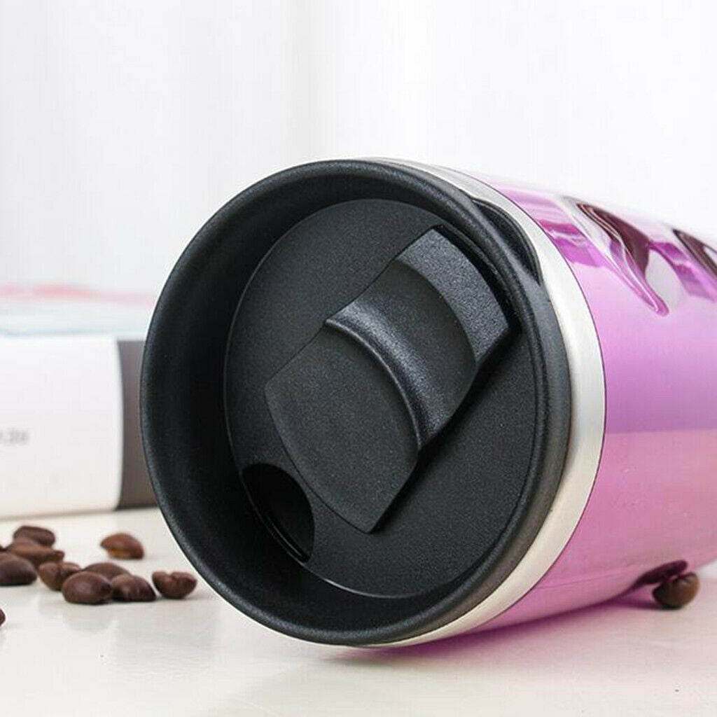400ml Stainless Steel Car Thermal Vacuum Insulated Mug Coffee Tea Cup Purple