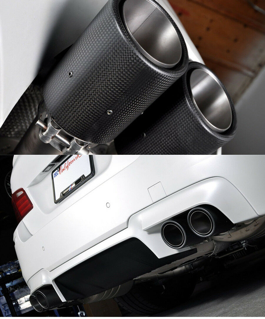 Car Exhaust Tip Muffler Pipe Pipes Tail 2.5"Inlet 114mm 4.5"Outlet For 1.6L-2.5L