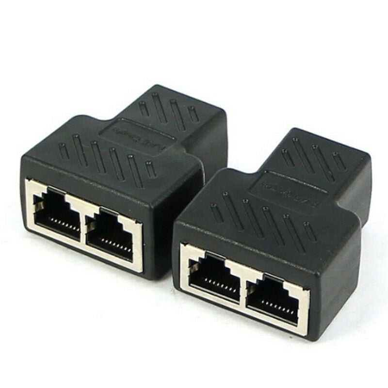 1 a 2 vías RJ45 LAN Ethernet cable de red Splitter conector y adaptador  nzUSSJ