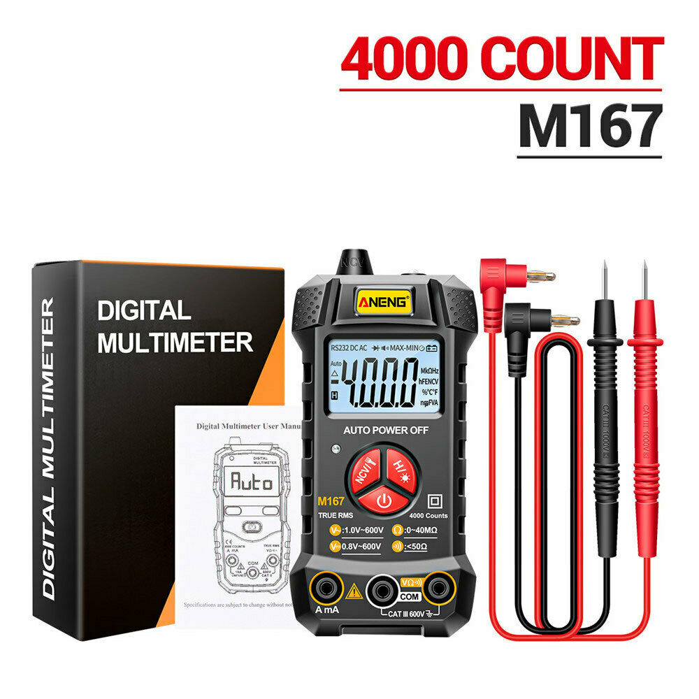 Digital Multimeter 4000 Counts True RMS NCV Meter w/Flashlight Multimeter Tester