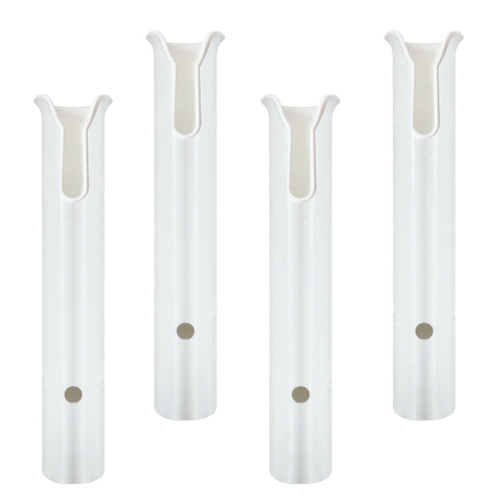 4x White Plastic Rod Holder Rack Tube Marine Boat Kayak Fishing Tackle Tool