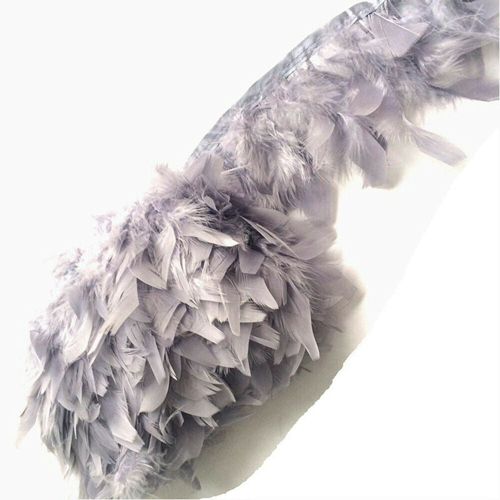 1M Turkey Feather Trim Clothing Wedding Dress Sewing Edge Craft DIY Accessories