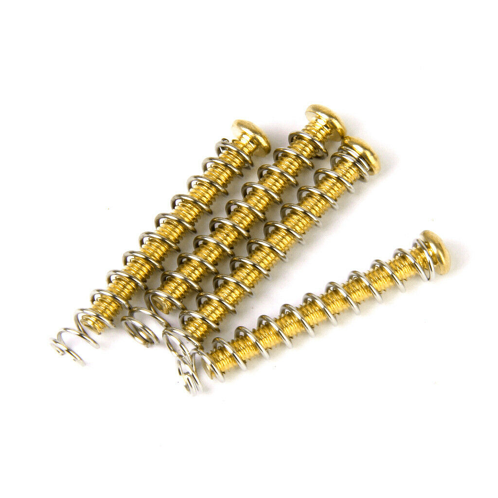 4x Quality Guitar Humbucker Pickup Surround Mounting Golden Screws & Springs 3mm
