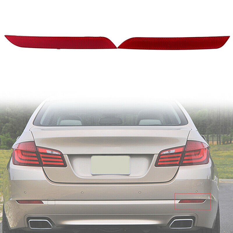 Pair Rear Bumper Reflectors Light Lamp DIY For BMW 5 Series F10 F18 2010-2013