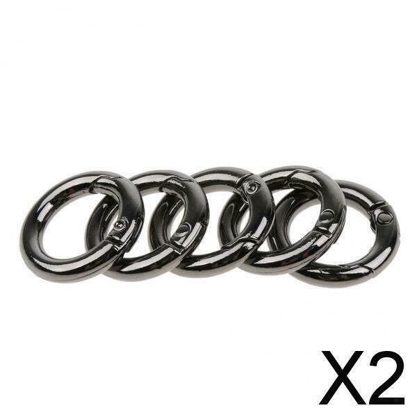 2X 5pcs Round Carabiners Camping Spring Snap Clip Keychain Holder Black 10mm