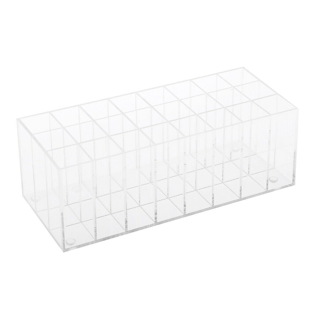 1 Piece Transparent 24 Spaces Acrylic Lipsticks Holder, Cosmetic Lipsticks/Nails