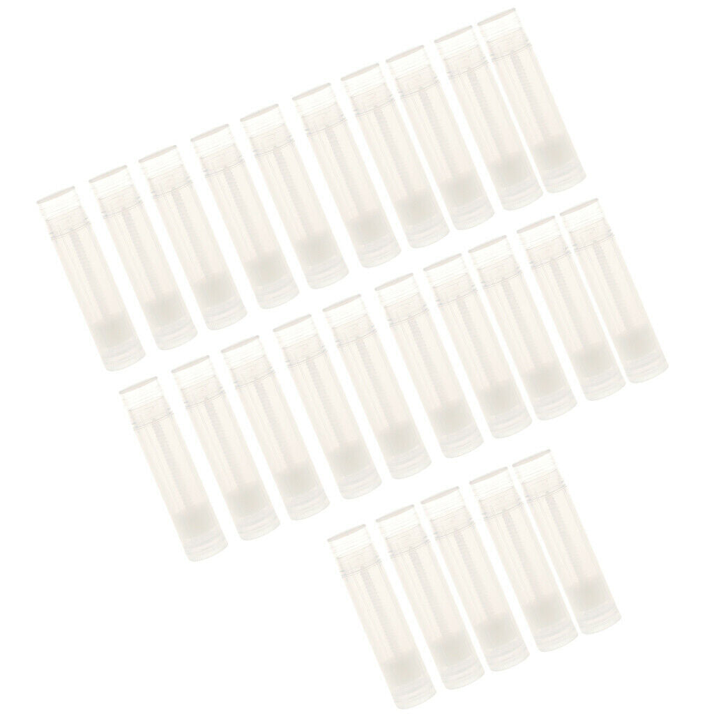 50Pcs 5g Empty Plastic Makeup DIY Lip Balm Tubes Clear Cosmetic Bottles Set