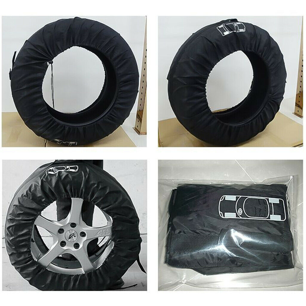 4 Pieces Car SUV Spare 13"-19" Wheel Tyre Tire Protection Covers Storage Bag