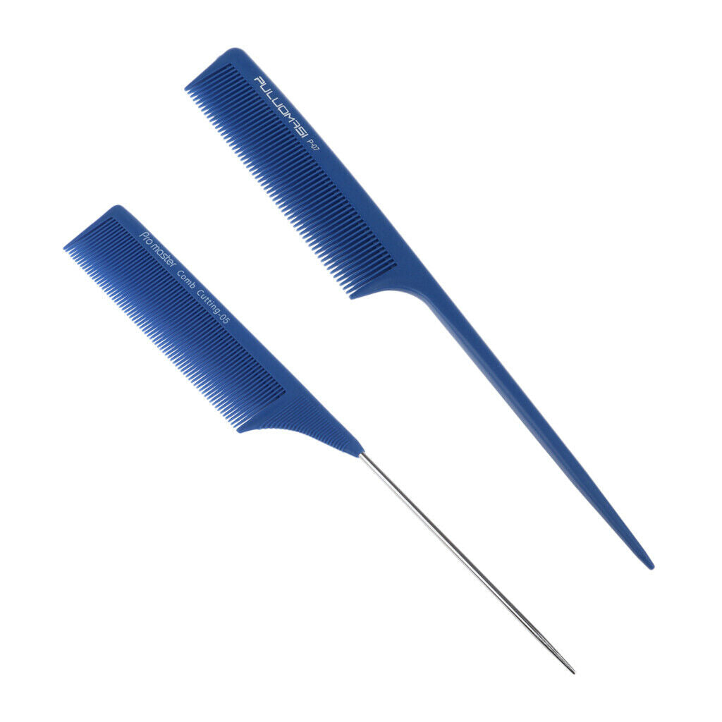 2Pcs Anti-static Teasing Combs Frizz Free Fine Tooth Perm Dye Coloring Brush