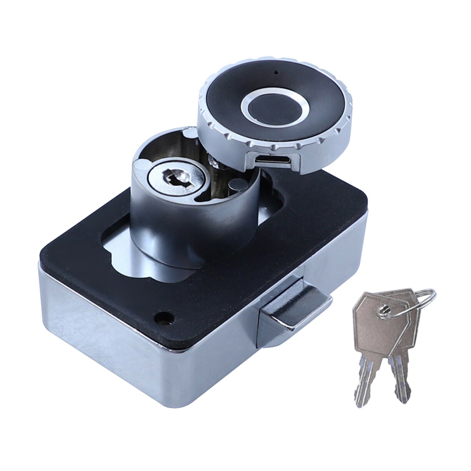 Fingerprint Lock Cabinet Door 2-in-1 with Key Lock Kit for Home Office
