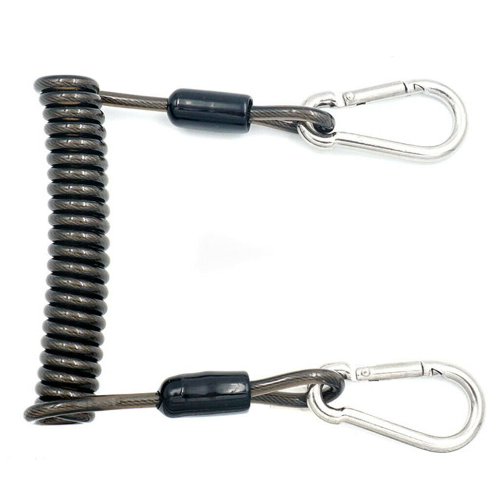 Diving Coil Lanyard Snap Clips For Scuba Diving Camera Torch Gear Equipment -