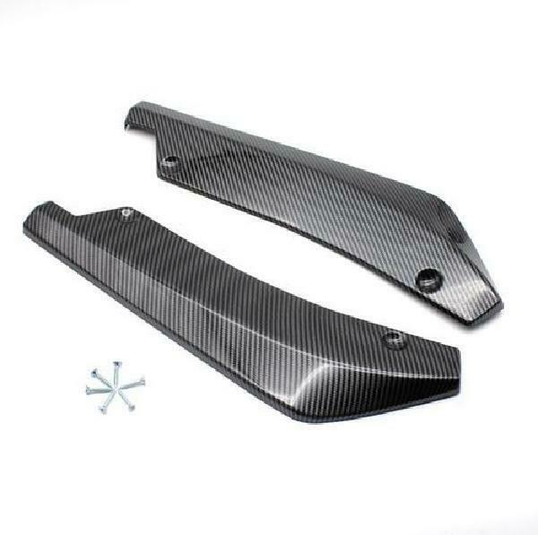 2x Car Auto Carbon Fiber Rear Bumper Lip Diffuser Splitter Canard Protector Top