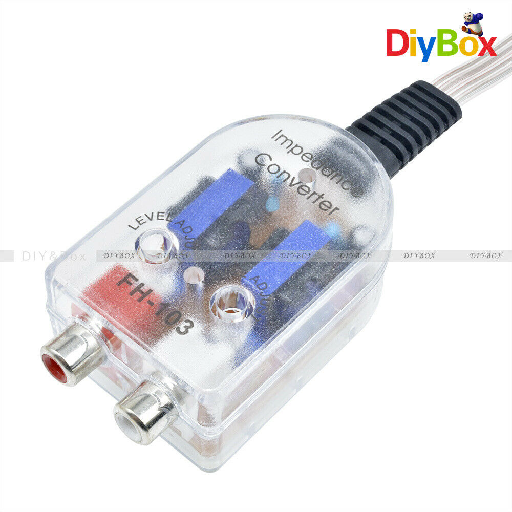 Level Car Speaker High to Low Impedance Converter Adjustable 2 Channel Line Out