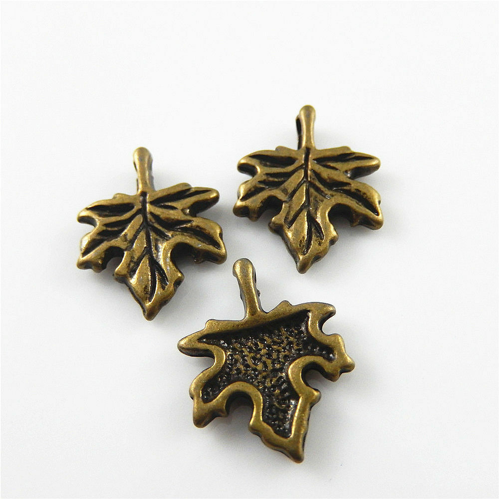 Wholesale 65pcs Zinc Alloy Mini Maple Leaves Pendants Charms Crafts Making 08209