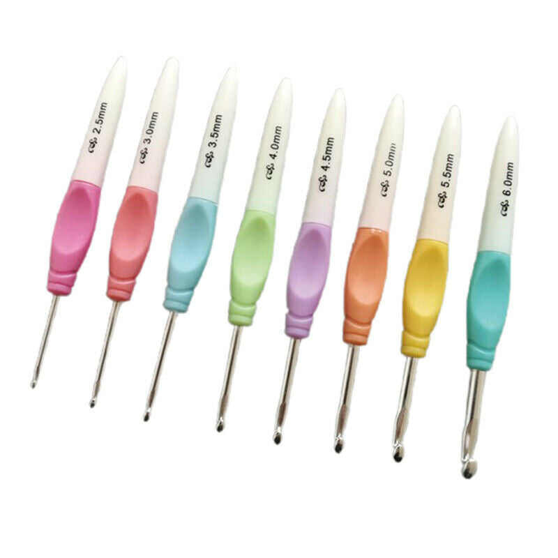8Pcs/Set 2.5-6.0mm Crochet Hook Set Aluminum Ergonomic Crochet NeedlesBDAU