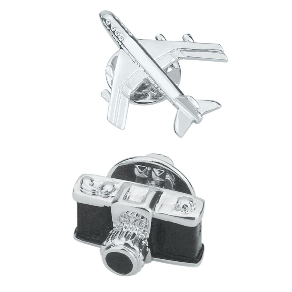 2 Piece Enamel Brooch Pin Set Cute Brooches Patches for Clothes/Bags Mens