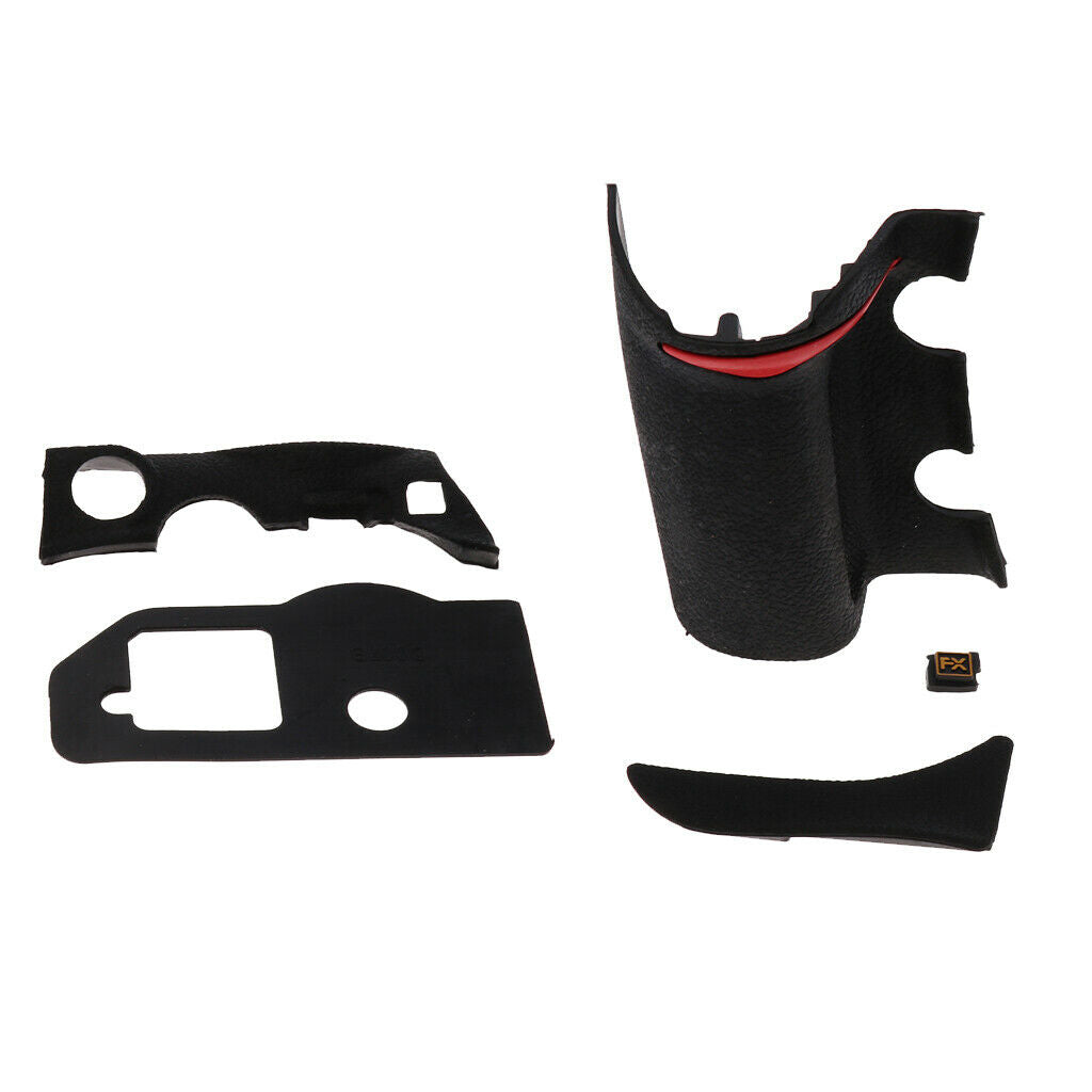 4Pieces Front/Rear Grip Rubber Set Repair Parts + Tape for Nikon D700 Camera