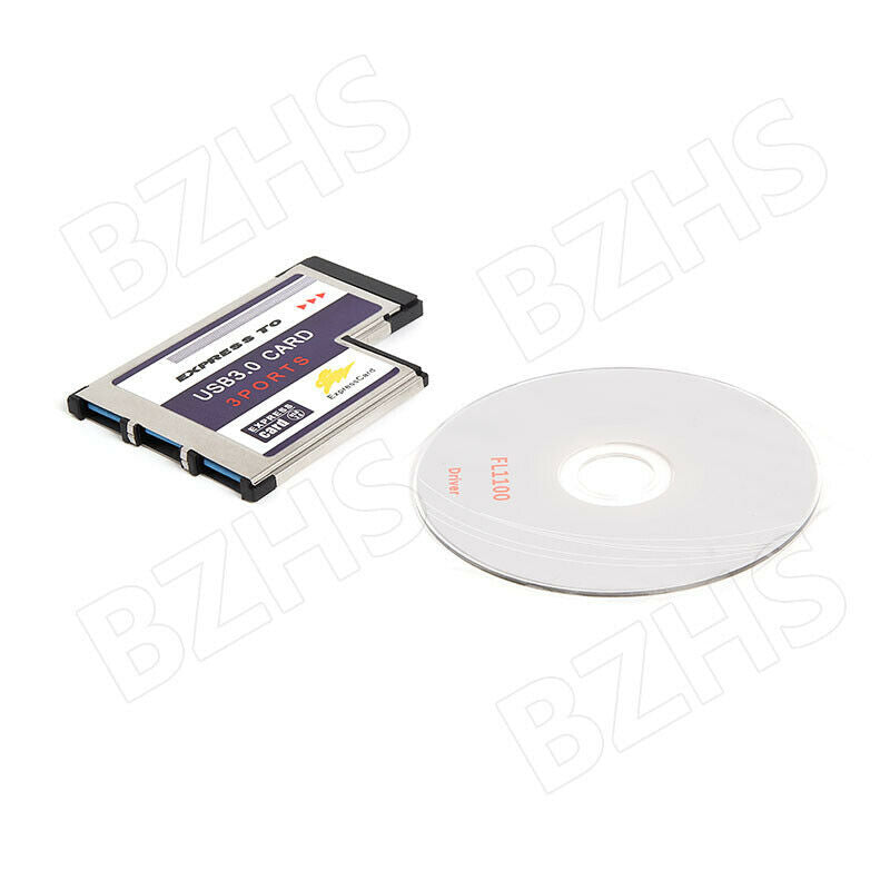 USB 3.0 54mm 3 Port Express Card Adapter Expresscard for Laptop FL1100 Chip