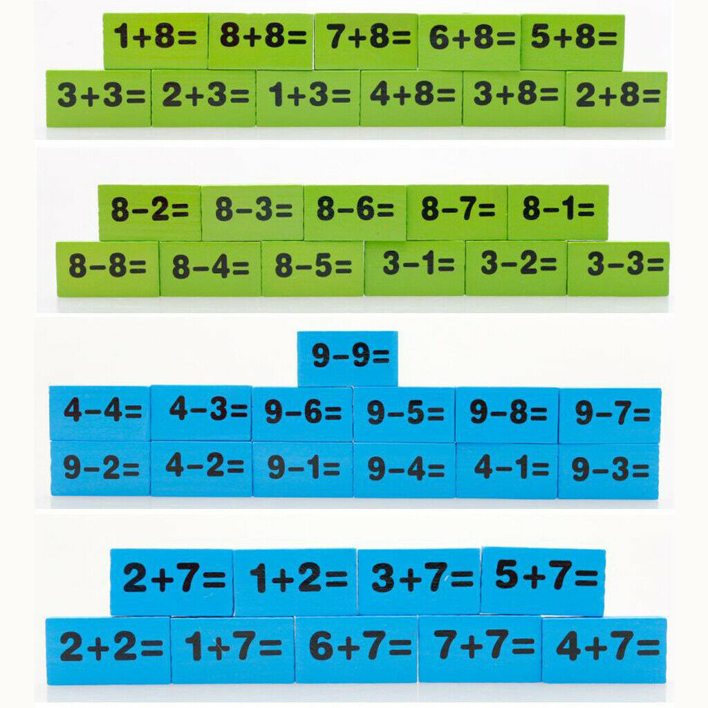 110x Colorful Wooden Math Counting Domino Classroom Mathematics Toys Funny