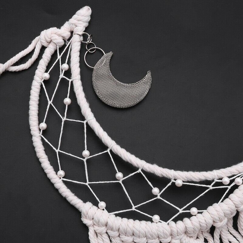 Bohemian Chic Macrame Wall Hanging Tapestry Moon Dreamcatcher Wall Decor Boho I4
