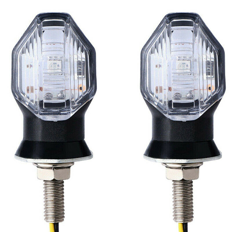 2x Universal Motorcycle 1LED Amber Turn Bike Signal Indicators Blinker Li.l8