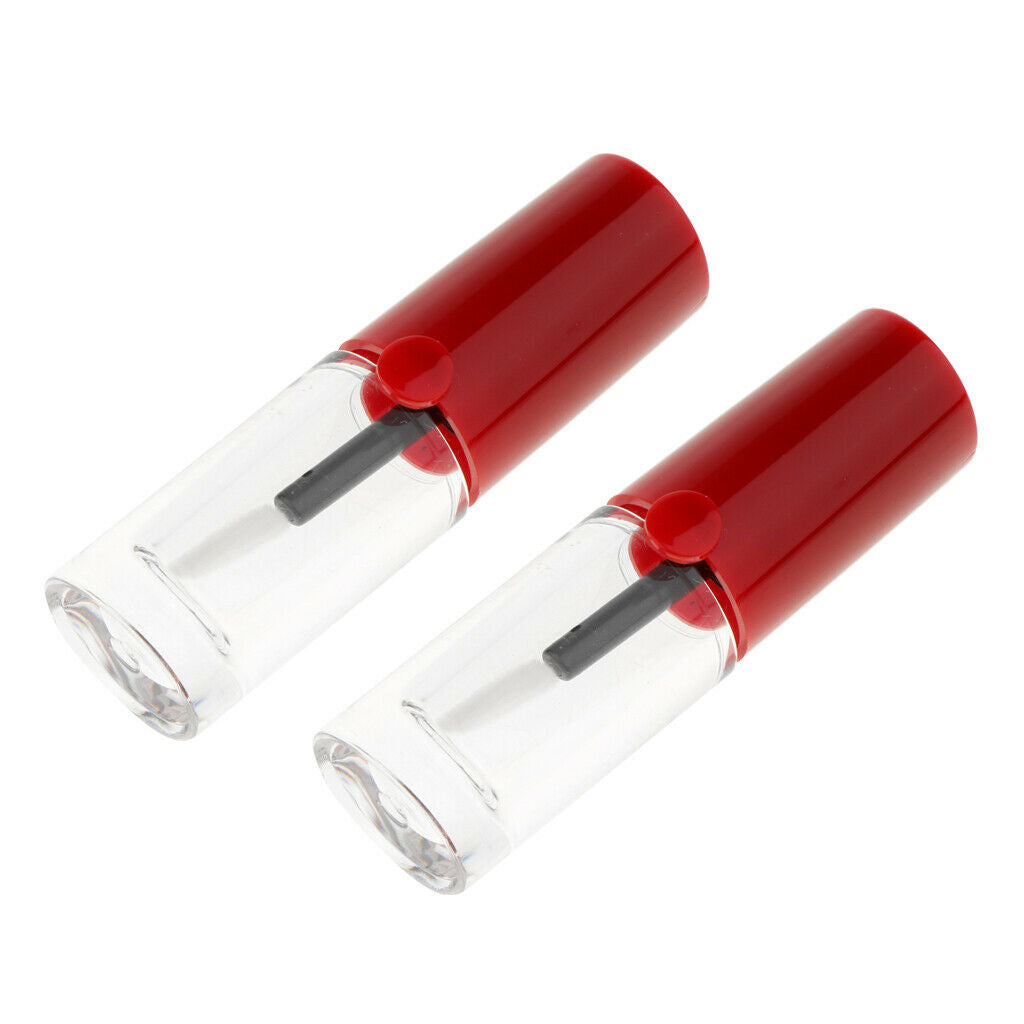 2 Pcs 5ml Clear Empty Lip Gloss Containers, Mini Refillable Travel Lip Gloss Lip